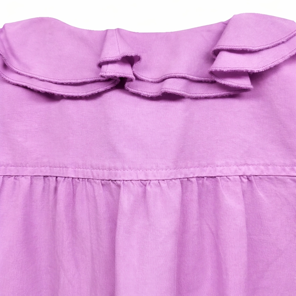KUT From The Kloth Lavender Ruffle Blouse Womens Medium Boho Feminine Sleeveless - Picture 5 of 8